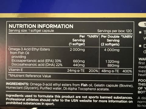 USN Nutrition OMEGA 3 Ultra Sport Softgels ( 120 softgels )