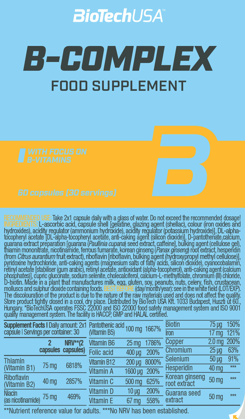 BioTech Usa B-Complex (60 Tabs)