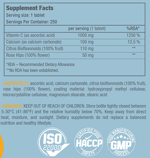 BioTech USA Vitamin C 1000 100 Tabs