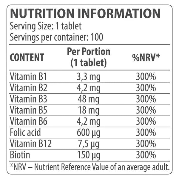 Dorian Yates Nutrition Vitamin B Complex (100 Tabs)