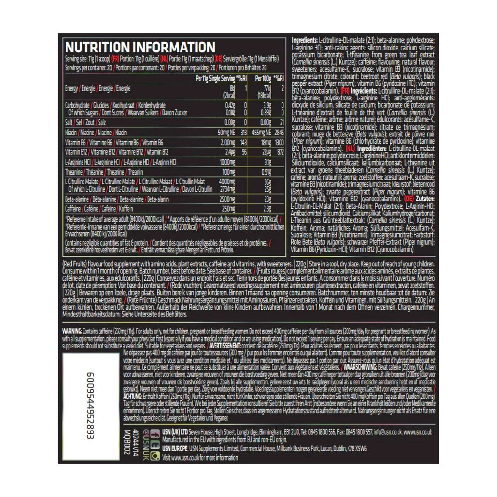 Usn Nutrition Qhush Black (220 gr)