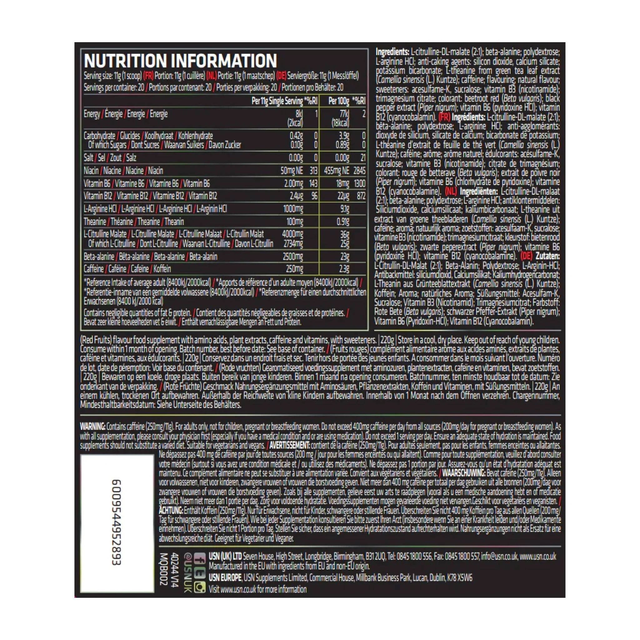 Usn Nutrition Qhush Black (220 gr)