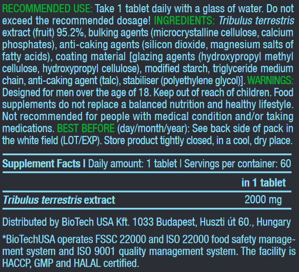 BioTech Usa Tribooster (60 Tabs)